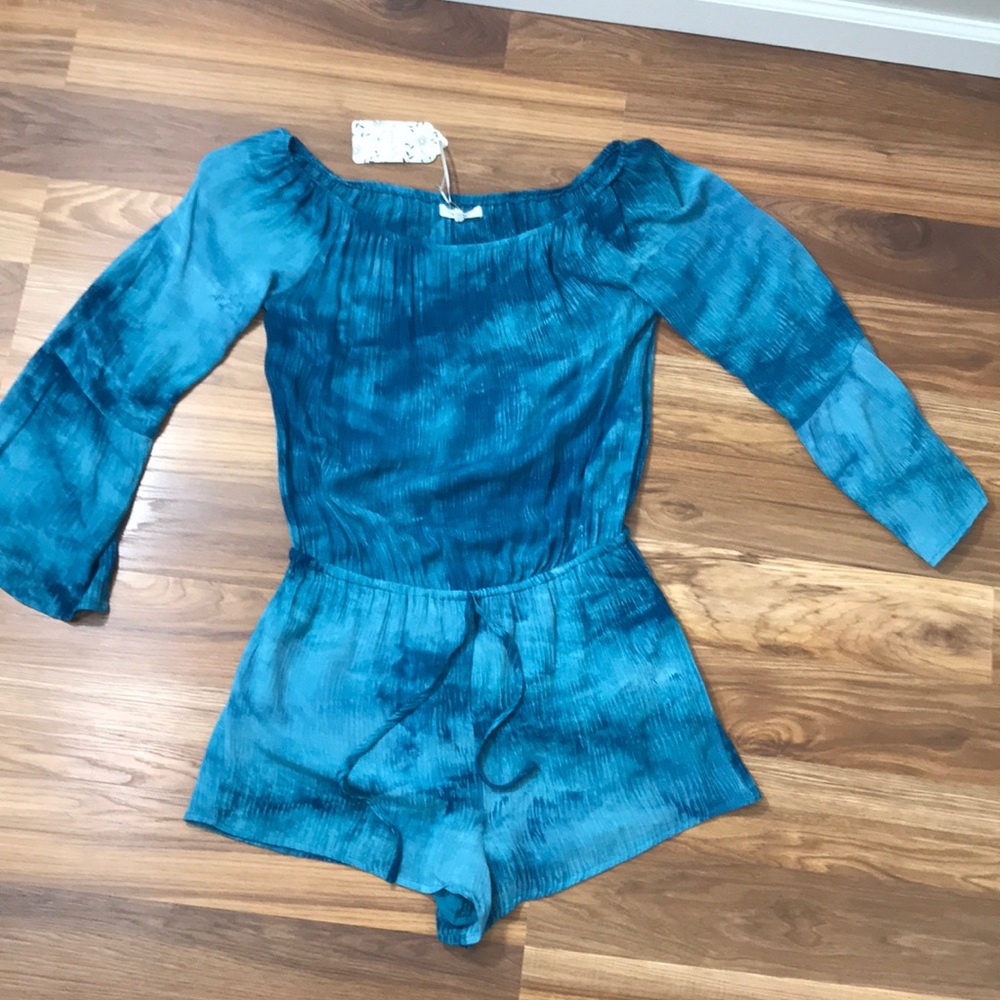 Honey Belle Turquoise Short Romper Large NWT